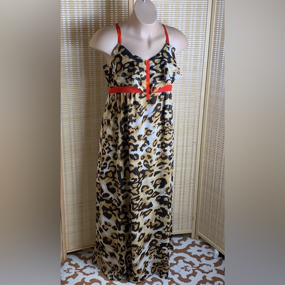 Nicole by Nicole Miller Woman’s 16 Leopard Print Maxi Dress